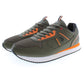 Sleek Green Lace-Up Sports Sneakers