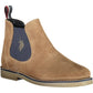 Chic Beige Ankle Boots with Contrasting Details