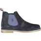 Chic Blue Ankle Boots with Logo Detail
