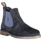 Chic Blue Ankle Boots with Logo Detail