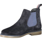 Chic Blue Ankle Boots with Logo Detail
