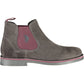 Elegant Gray Ankle Boots with Contrasting Details