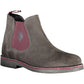 Elegant Gray Ankle Boots with Contrasting Details