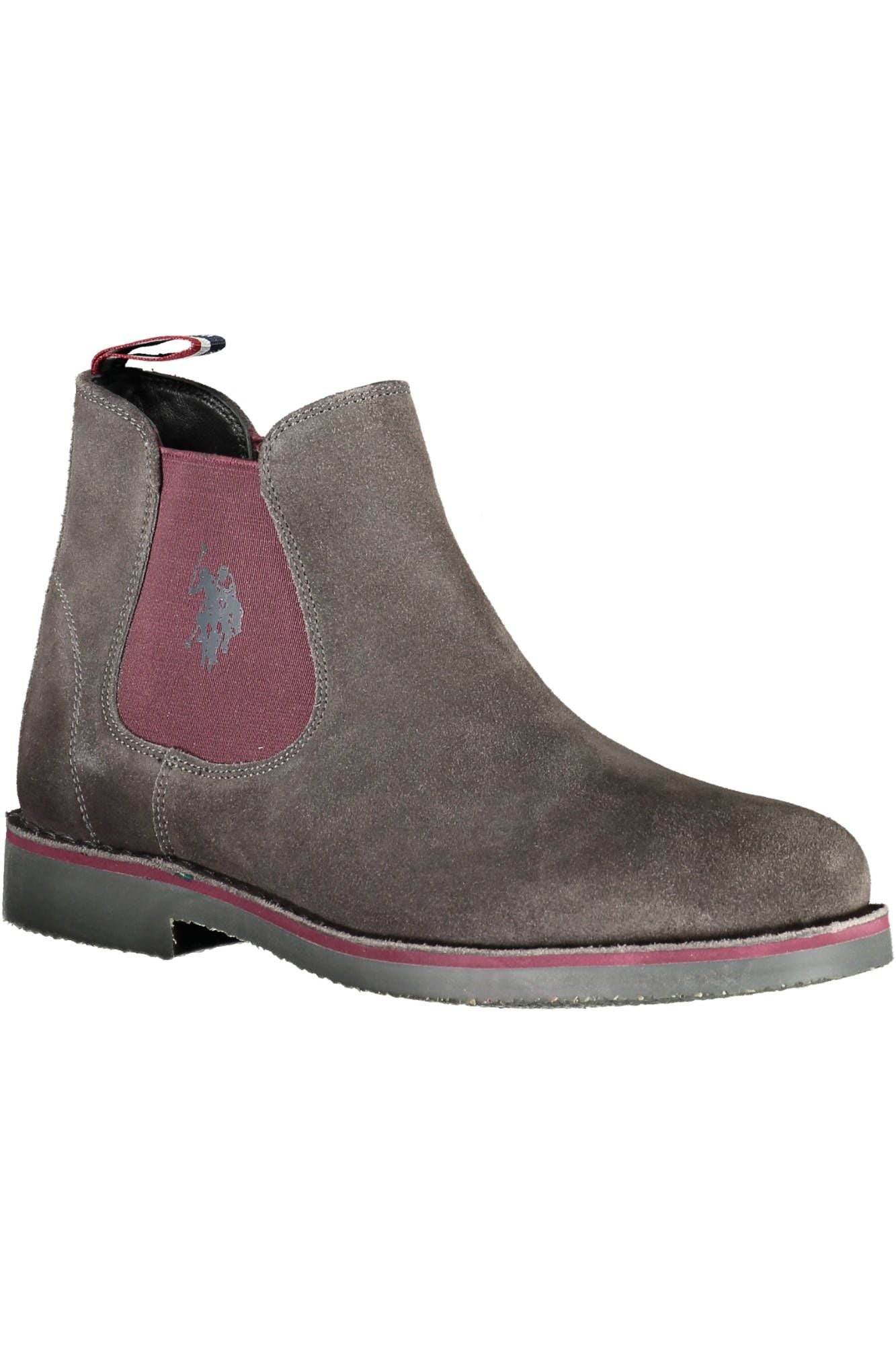 Elegant Gray Ankle Boots with Contrasting Details