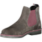 Elegant Gray Ankle Boots with Contrasting Details