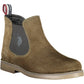 Chic Green Ankle Boots with Logo Detail