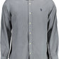 Elegant Slim Fit Blue Button-Down Shirt
