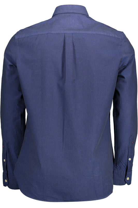 Elegant Blue Long-Sleeved Men's Shirt