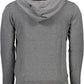 Elegant Hooded Zip Cardigan in Gray