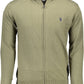 Elegant Long-Sleeved Zip Cardigan in Green