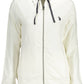 Chic White Hooded Zip Sweatshirt with Logo Detail