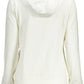 Chic White Hooded Zip Sweatshirt with Logo Detail