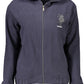 Chic Blue Hooded Zip Sweatshirt with Embroidery