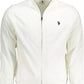 Chic White Cotton Zip Sweater with Embroidery