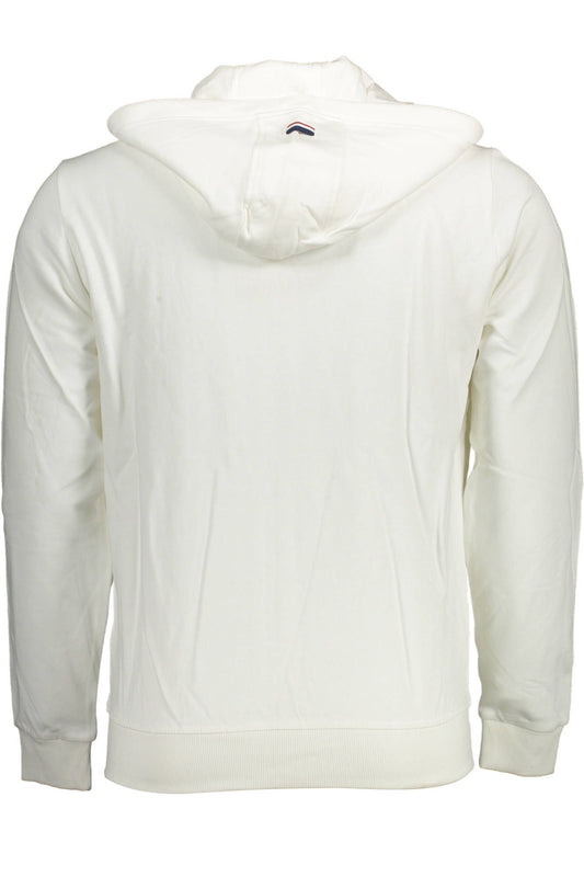 Elegant White Cotton Hooded Sweatshirt