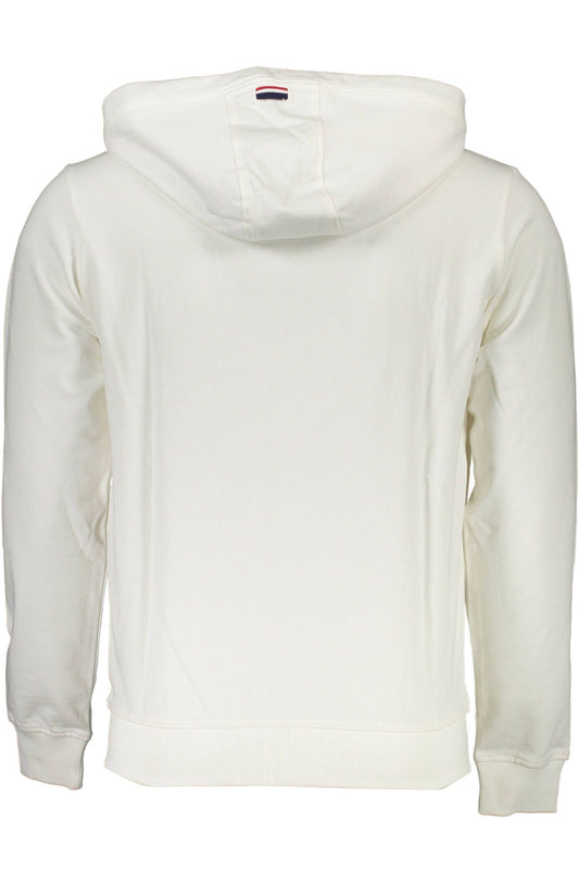 Elegant White Hooded Zip Sweatshirt with Embroidery