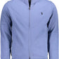 Chic Blue Embroidered Zip Sweatshirt