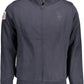 Chic Blue Embroidered Zip Sweatshirt