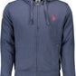 Elegant Blue Cotton Hooded Sweatshirt