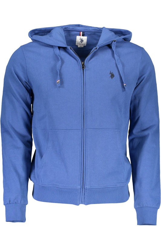 Classic Zip-Up Hooded Blue Sweatshirt