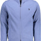 Chic Blue Embroidered Zip Sweatshirt