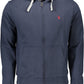 Chic Blue Hooded Sweatshirt with Embroidered Logo