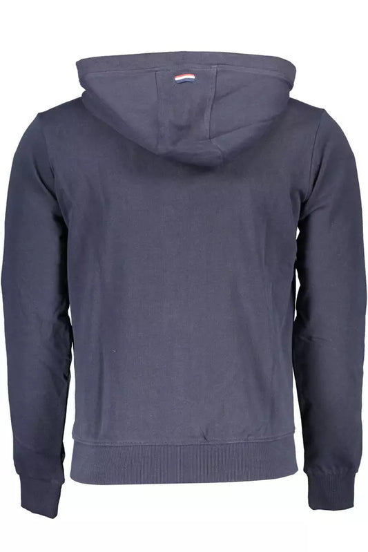 Chic Blue Cotton Hooded Sweatshirt