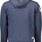 Elegant Blue Cotton Hooded Sweatshirt