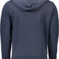 Chic Blue Hooded Sweatshirt with Embroidered Logo