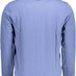 Chic Blue Embroidered Zip Sweatshirt