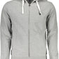 Chic Zippered Hooded Sweatshirt in Gray