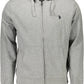 Classic Gray Hooded Sweatshirt with Logo Embroidery