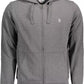 Chic Gray Embroidered Zip Hoodie