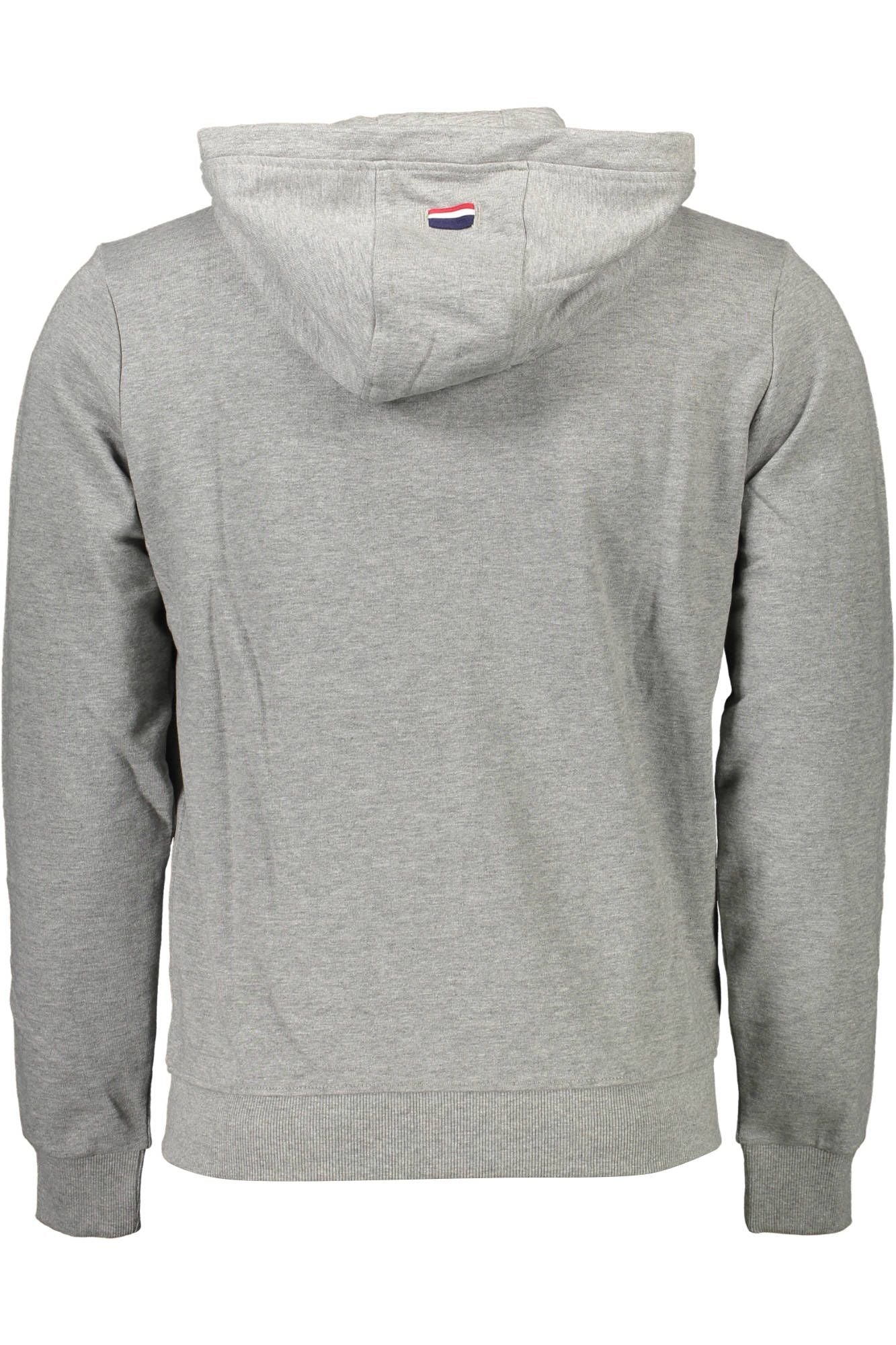 Classic Gray Hooded Sweatshirt with Logo Embroidery