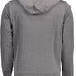 Chic Gray Hooded Sweatshirt with Embroidered Logo