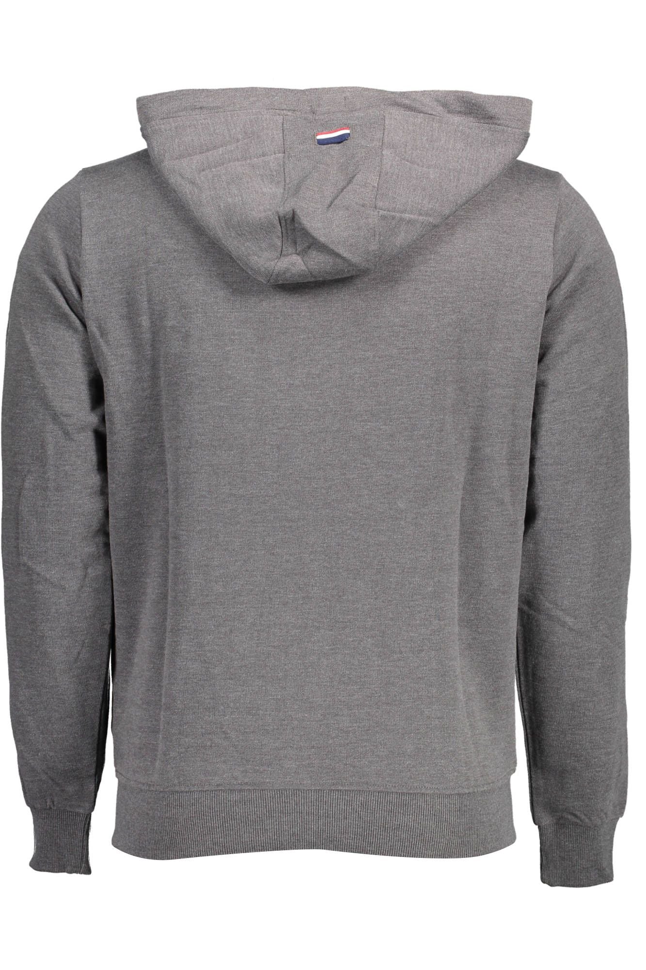 Chic Gray Hooded Sweatshirt with Embroidered Logo