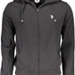 Elegant Black Cotton Hooded Sweatshirt