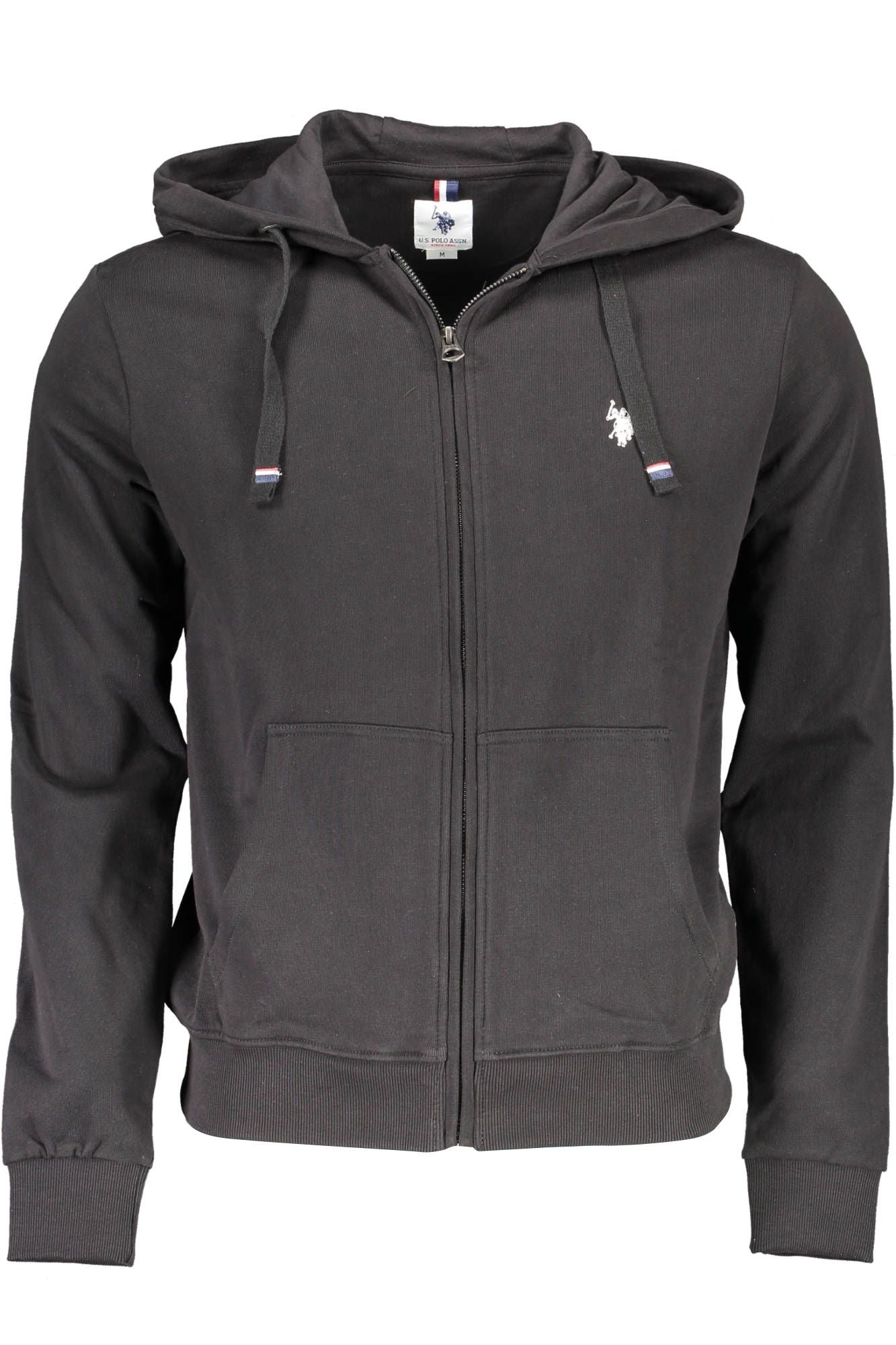 Elegant Black Cotton Hooded Sweatshirt