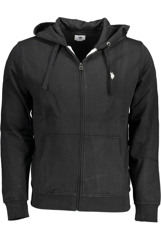 Classic Black Cotton Hooded Sweatshirt