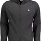 Sleek Black Cotton Zip Sweater
