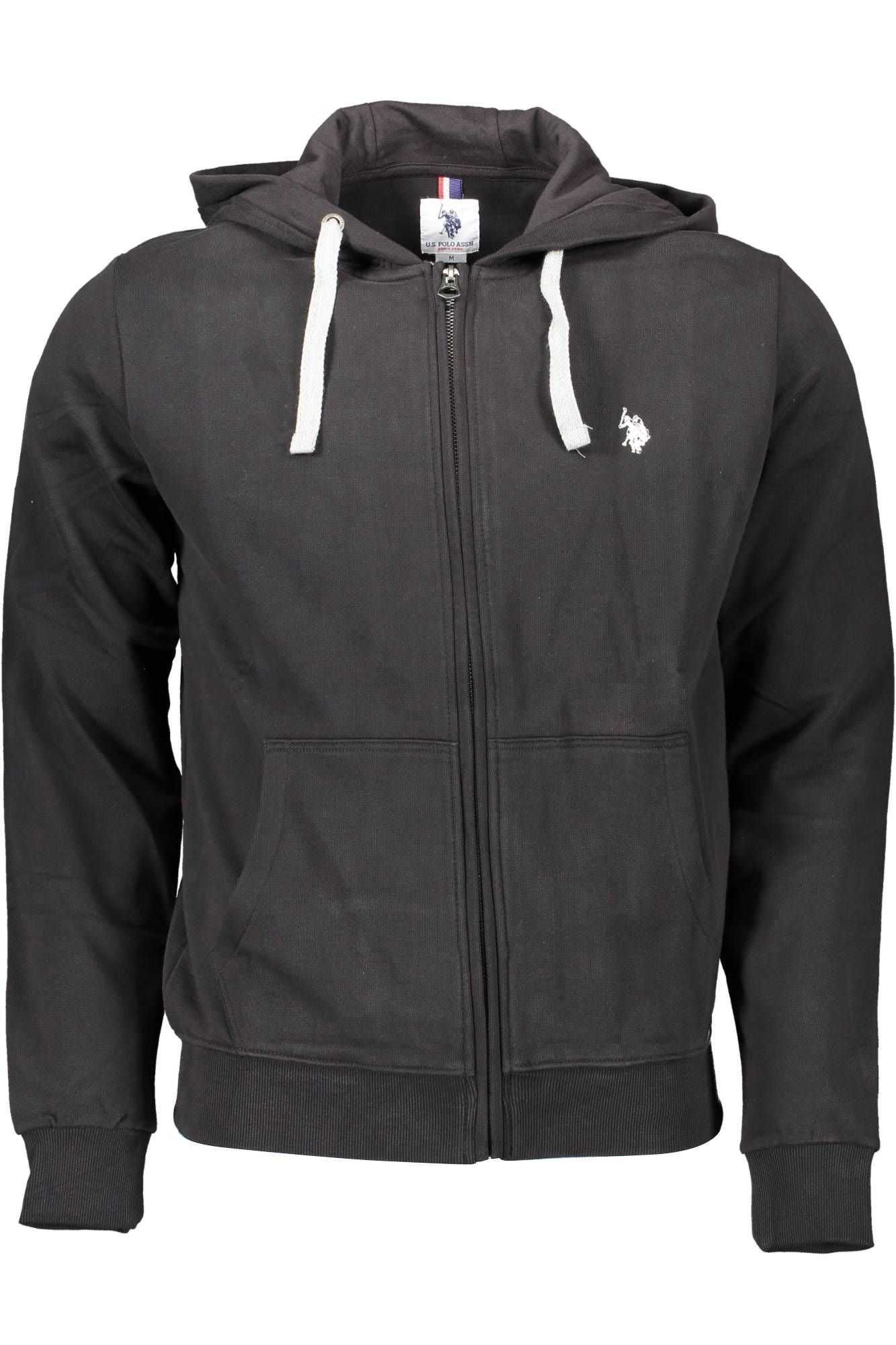 Sleek Black Hooded Sweatshirt with Zip Detail