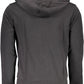 Elegant Black Cotton Hooded Sweatshirt