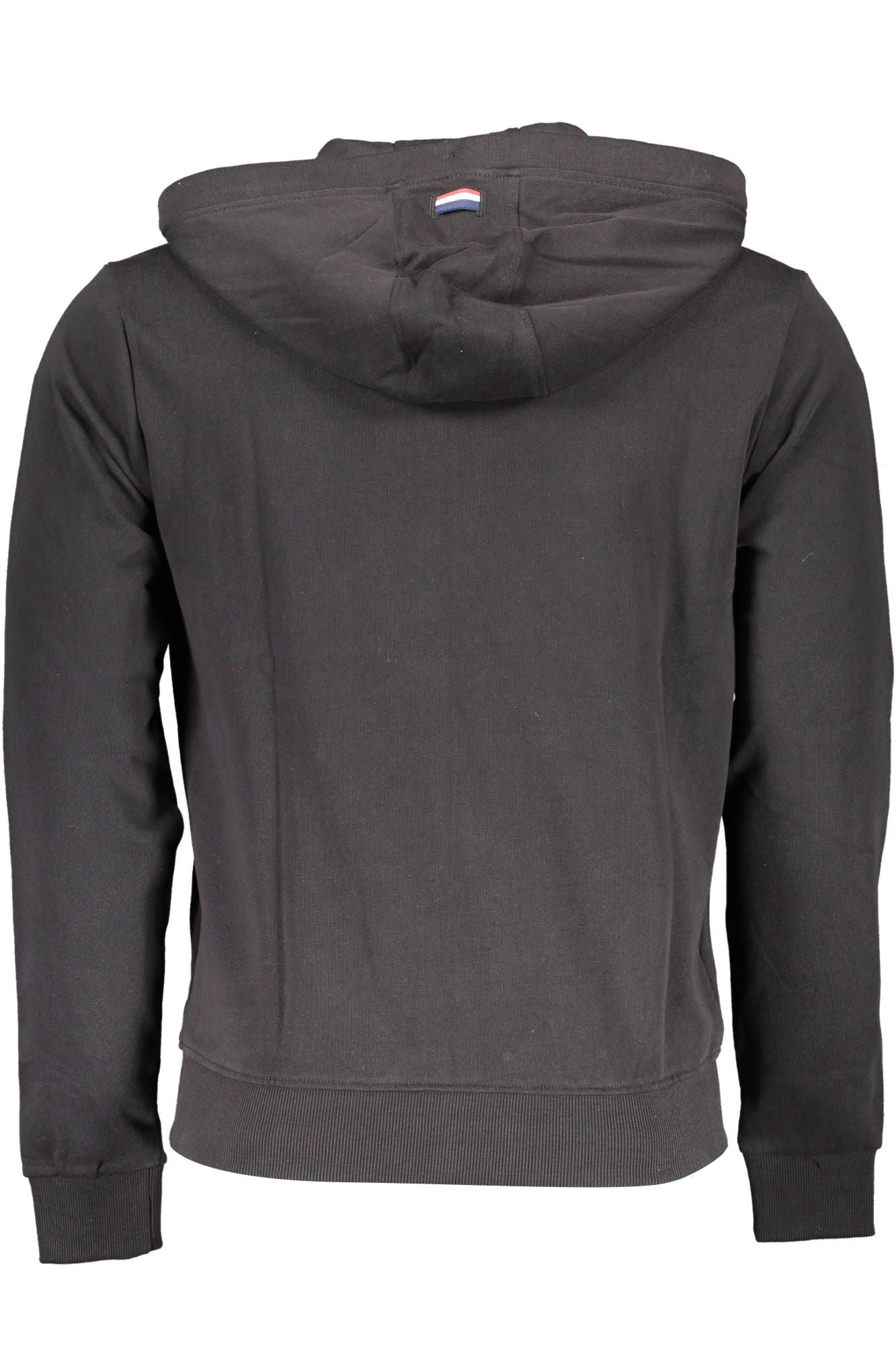 Elegant Black Cotton Hooded Sweatshirt