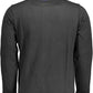 Sleek Black Cotton Zip Sweater