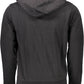 Sleek Black Hooded Sweatshirt with Zip Detail