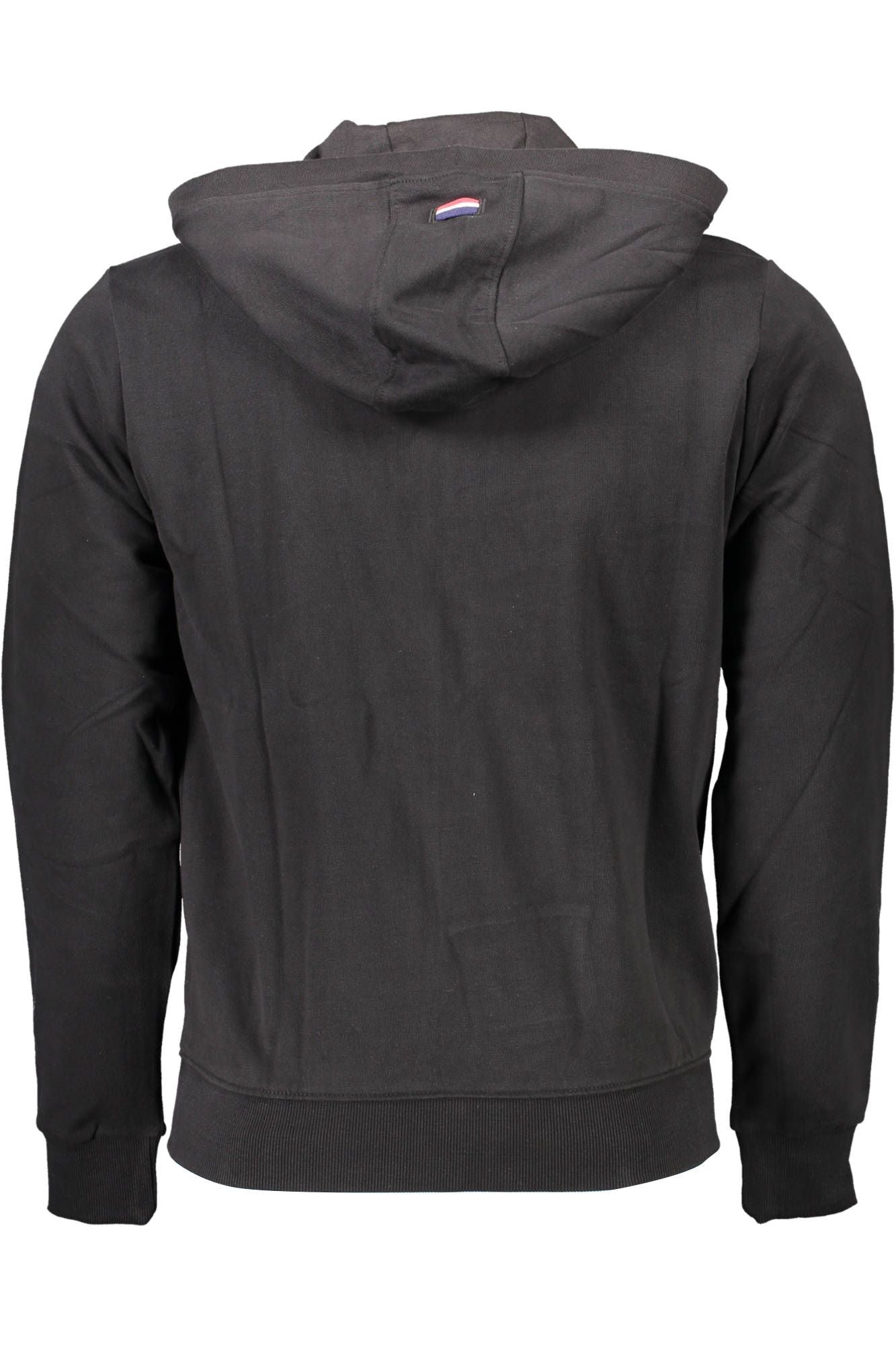 Sleek Black Hooded Sweatshirt with Zip Detail