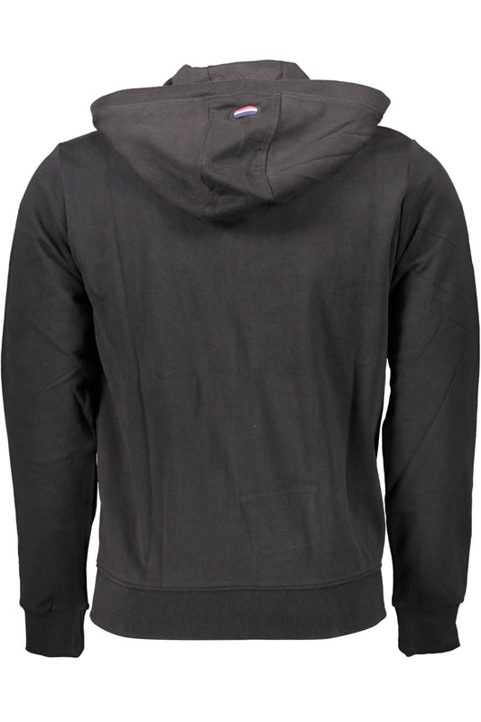 Sleek Black Hooded Sweatshirt with Zip Detail