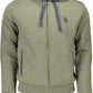Chic Green Hooded Zip Sweatshirt with Embroidery