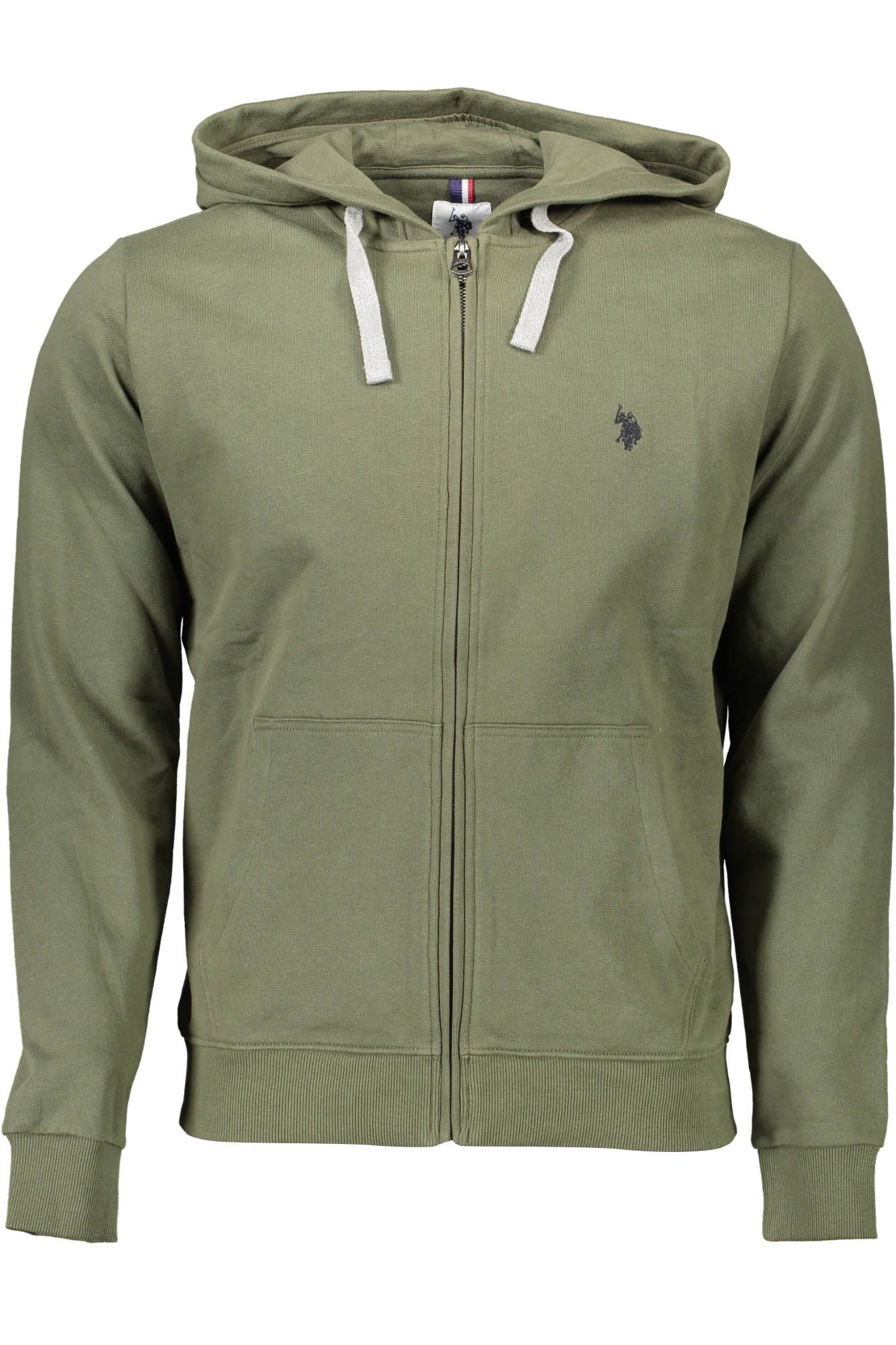 Elegant Green Hooded Sweatshirt with Embroidery