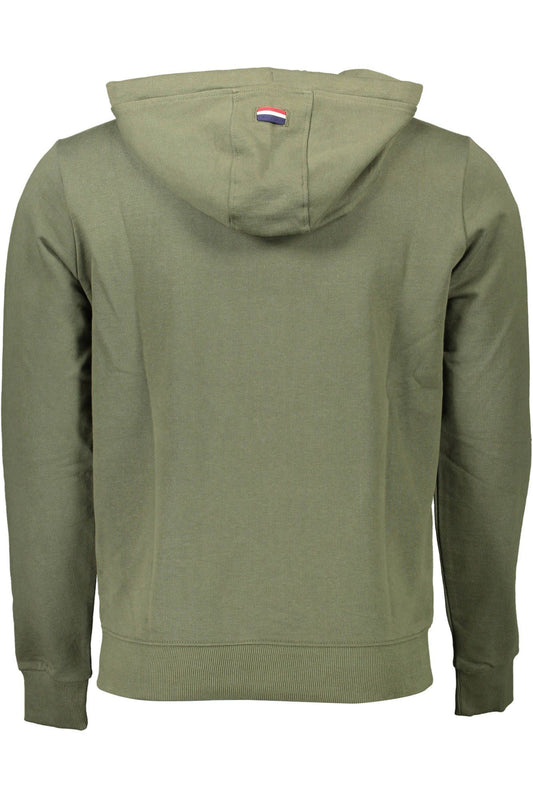 Elegant Green Hooded Sweatshirt with Embroidery